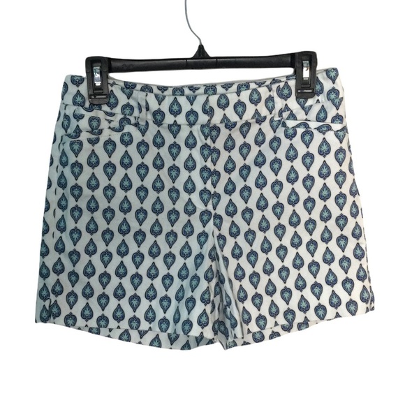 Women's White House Black Market 2 XS XSmall Khakis Chino Shorts Black Blue NWOT - Picture 5 of 7